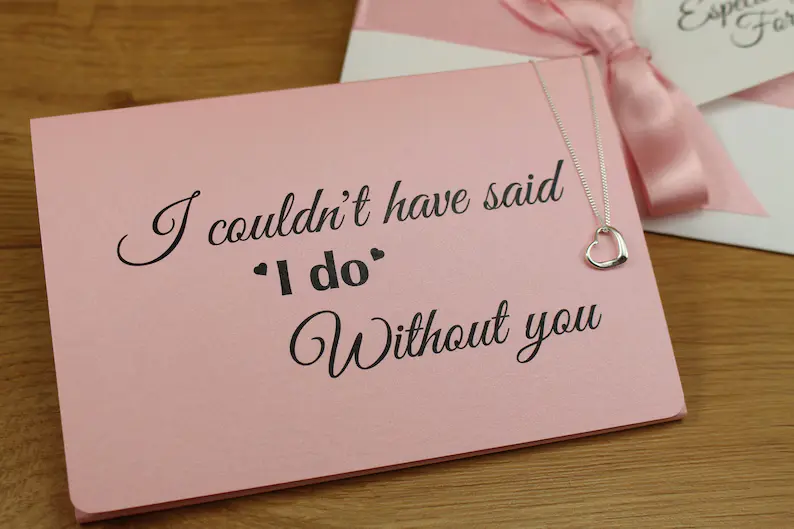 I couldn't have said I do without you wedding jewellery gift necklace