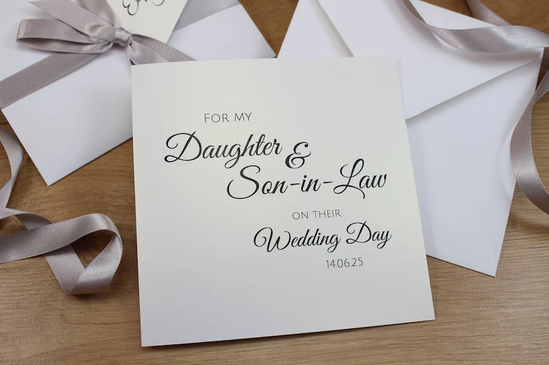 To the Bride and Groom on their Wedding Day card with wedding date