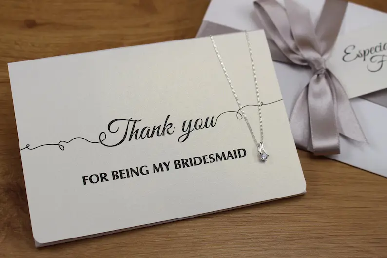 Thank You for being my Bridesmaid wedding jewellery gift necklace