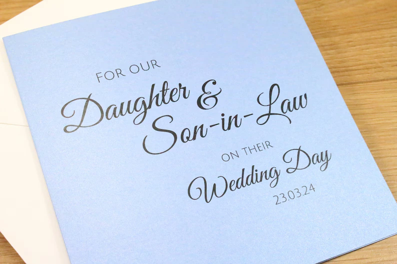 Personalised wedding day card - for our daughter and son-in-law on their wedding day