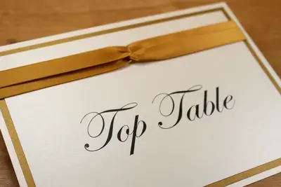 Antique Gold And Ivory Cream Wedding Table Name Card