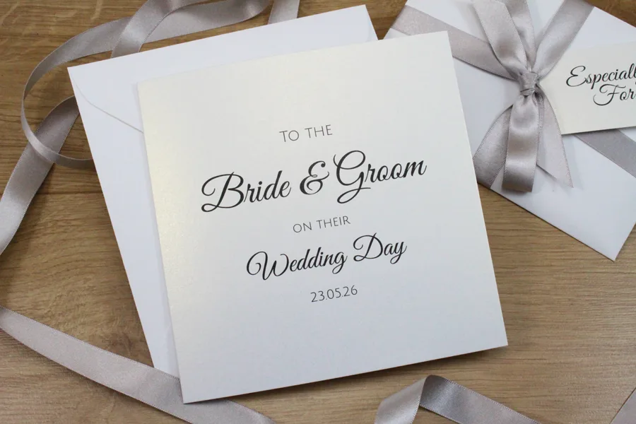 To the bride and groom on their wedding day wedding day celebration card